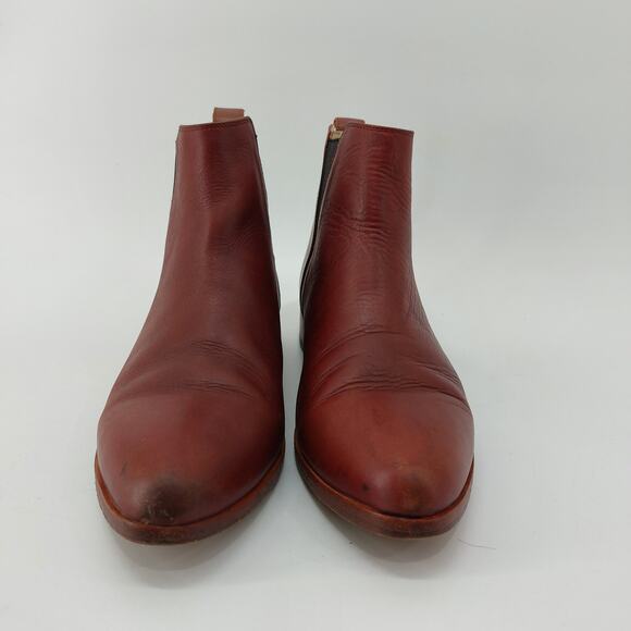 Nisolo Women's Booties Size 9 Leather Burgundy Brown Chelsea - Picture 7 of 13